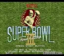 Tecmo Super Bowl III: Final Edition Tecmo Super Bowl III Final Edition ROM Download for Sega Genesis