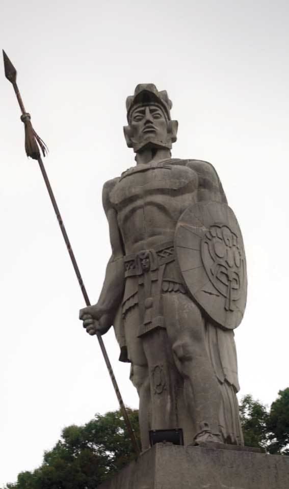A statue of Tecun Uman found in Guatemala.