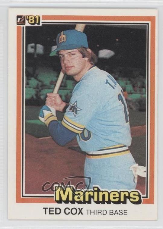 Ted Cox (baseball) 1981 Donruss 283 Ted Cox Seattle Mariners Baseball Card eBay