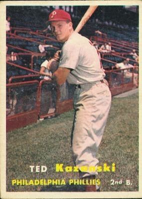 Ted Kazanski Ted Kazanski 1957 Second Base Philadelphia Phillies Card Number