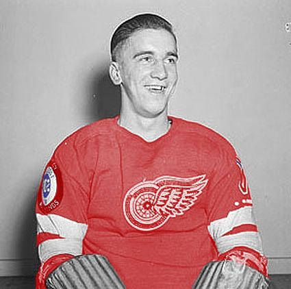 Ted Lindsay Third String Goalie 194445 Detroit Red Wings Ted Lindsay