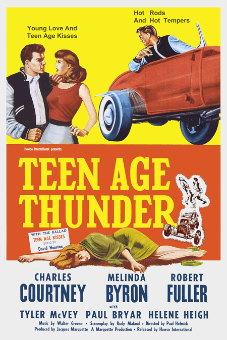 1950s Rock n Roll Hot Rod Movie Poster Teenage Thunder Rockabilly