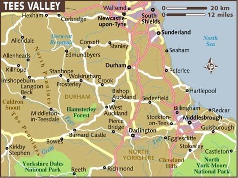 Tees Valley Map of Tees Valley