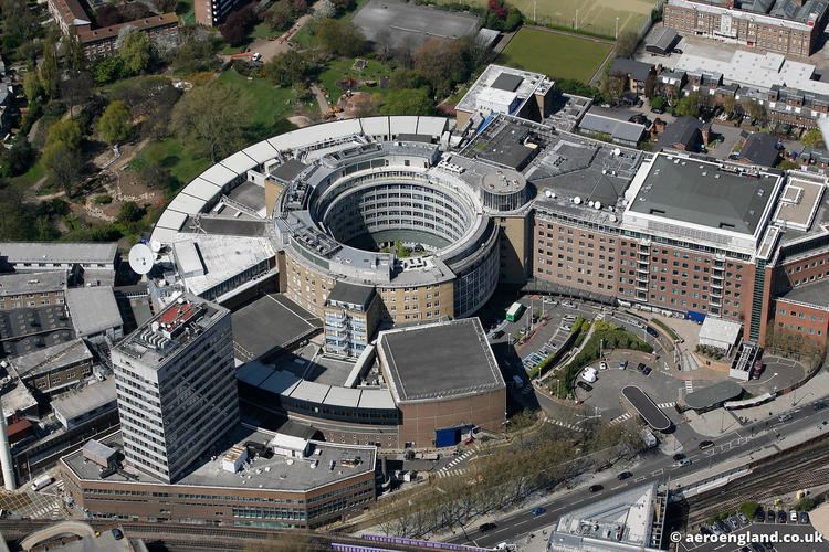 Television Centre, London aeroengland aerial photograph of the BBC Television Centre London UK