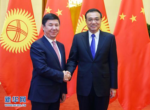 Temir Sariyev Li Keqiang Holds Talks with Prime Minister Temir Sariyev of