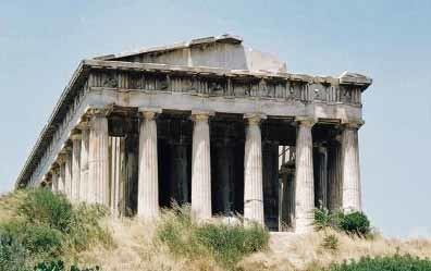 The Temple of Ares with visible ruined pediment on the side