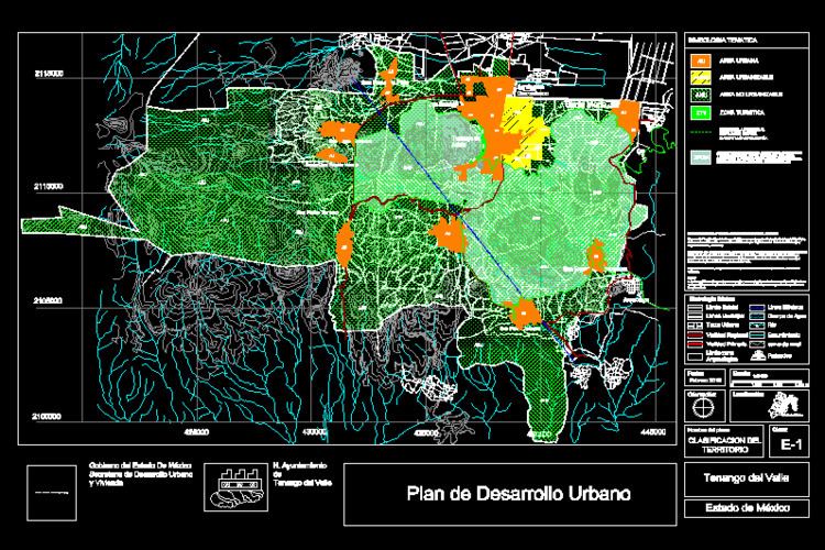 Tenango del Valle Map urban developmenttenango del valle mexico in AUTOCAD DRAWING