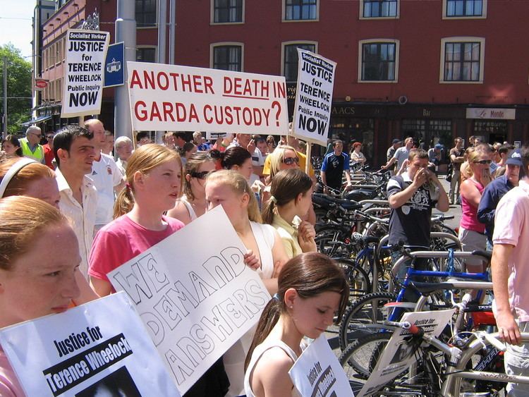 Terence Wheelock Justice For Terence Wheelock Protest at Store Street Garda Station