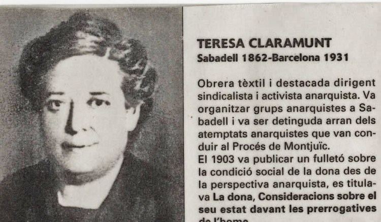 Teresa Claramunt Creus Mujercolas Teresa ClaramuntImpuls la primera sociedad feminista