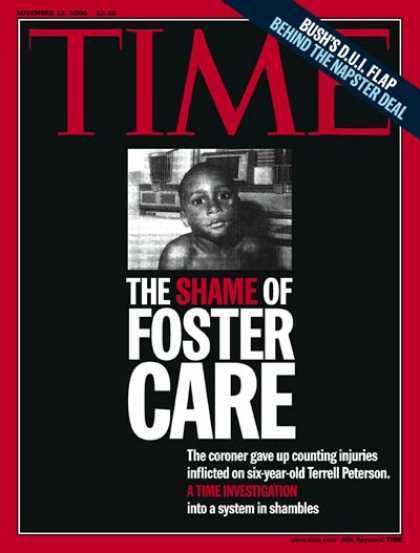 Time magazine cover: Foster Care Crisis, featuring Terrell Peterson