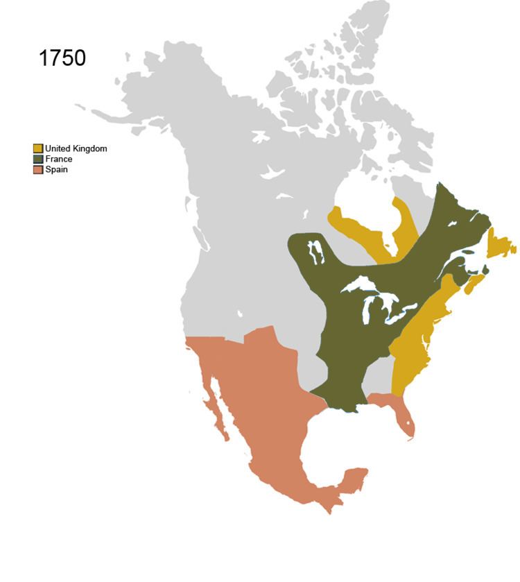 Territorial evolution of North America prior to 1763