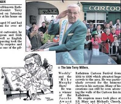 Terry Willers Sad farewell to cartoonist Terry Independentie