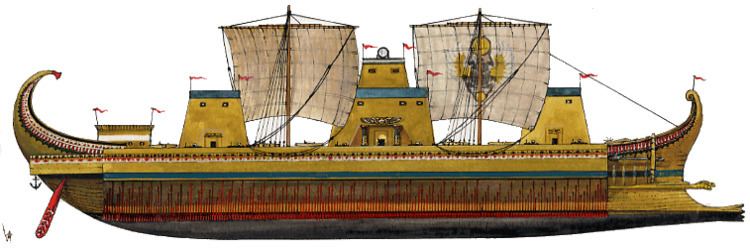 An interpretation of the Tessarakonteres, built during the reign of Ptolemy IV.