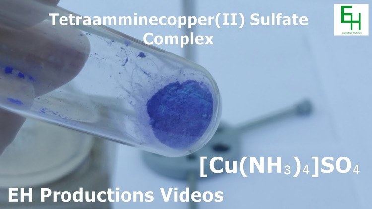 Tetraamminecopper(II) sulfate Make The TetraamminecopperII Sulfate Complex Powder YouTube