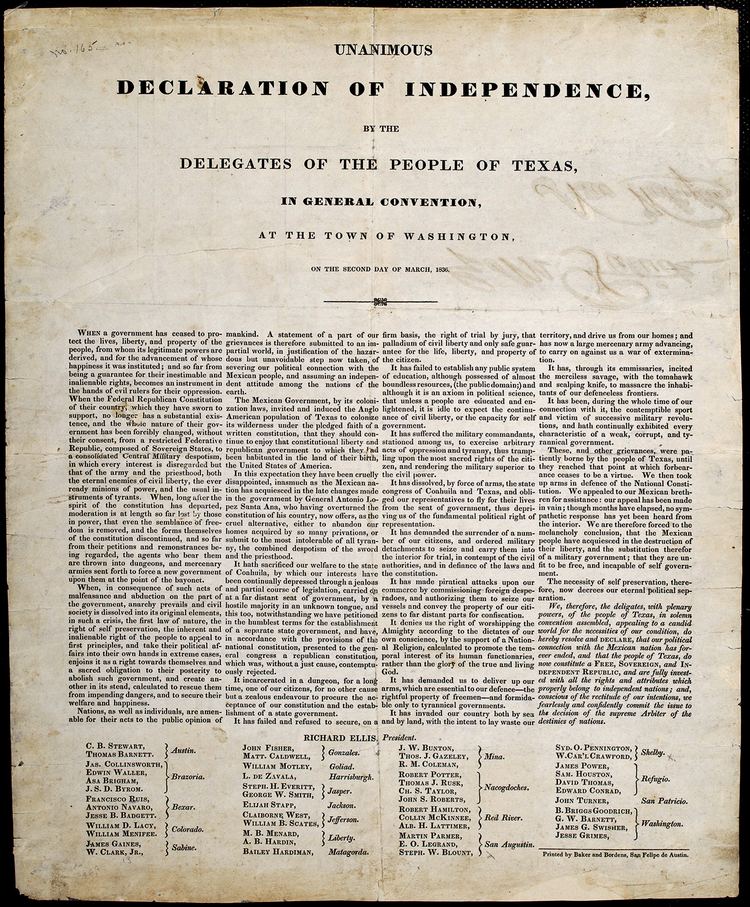 Texas Declaration of Independence Texas Declaration and rare photos availableltbr gtonline for Texas