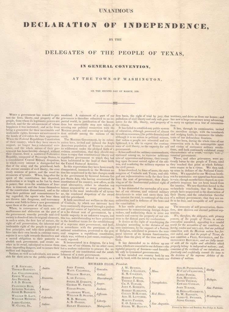 Texas Declaration of Independence httpswwwgilderlehrmanorgsitesdefaultfiles