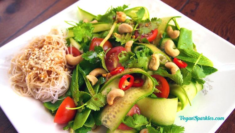 Thai salads Thai Noodle Salad Vegan Sparkles with Rebecca Weller