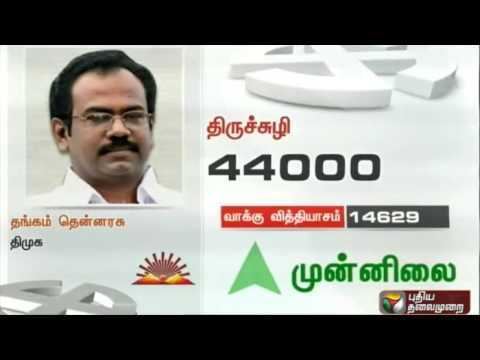 Thangam Thennarasu Thangam Thennarasu DMK leading in Thiruchuzhi constituency by a