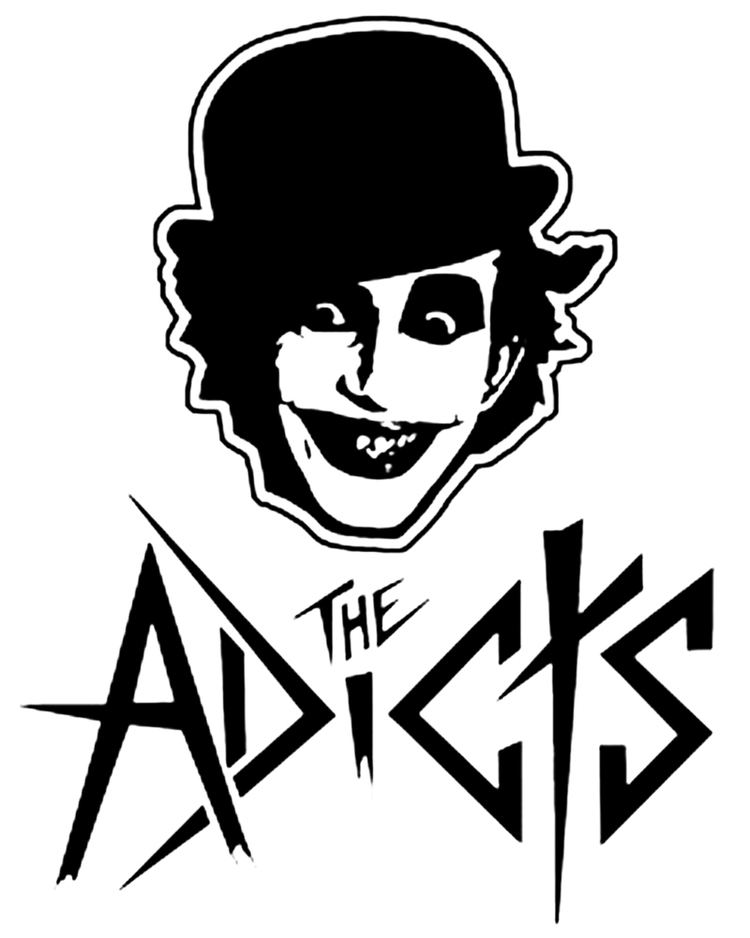 The Adicts The Adicts Face With Logo RubOn Sticker Black