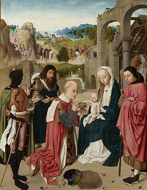 The Adoration of the Magi (Geertgen tot Sint Jans) httpsuploadwikimediaorgwikipediacommonsthu