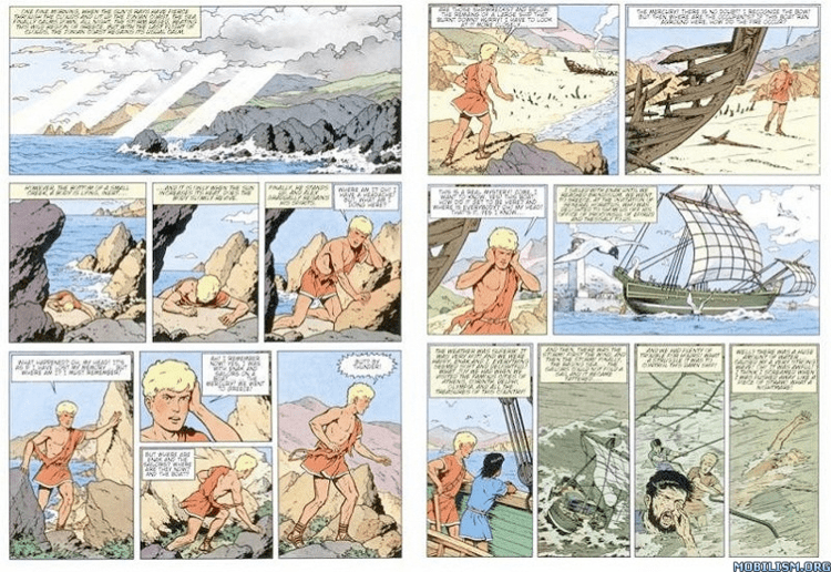 A page from the comic book, The Adventures of Alix