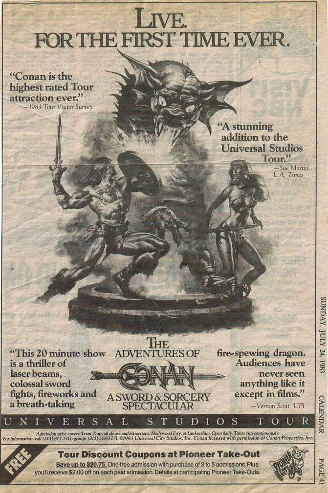 The Adventures of Conan: A Sword and Sorcery Spectacular the studiotourcom Universal Studios Hollywood The Adventures of