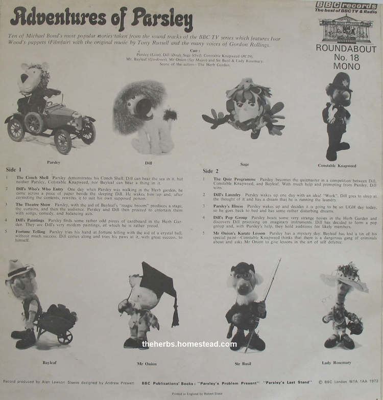 The Adventures of Parsley BBC Records Adventures of Parsley LPGolden Hour of Children39s tv