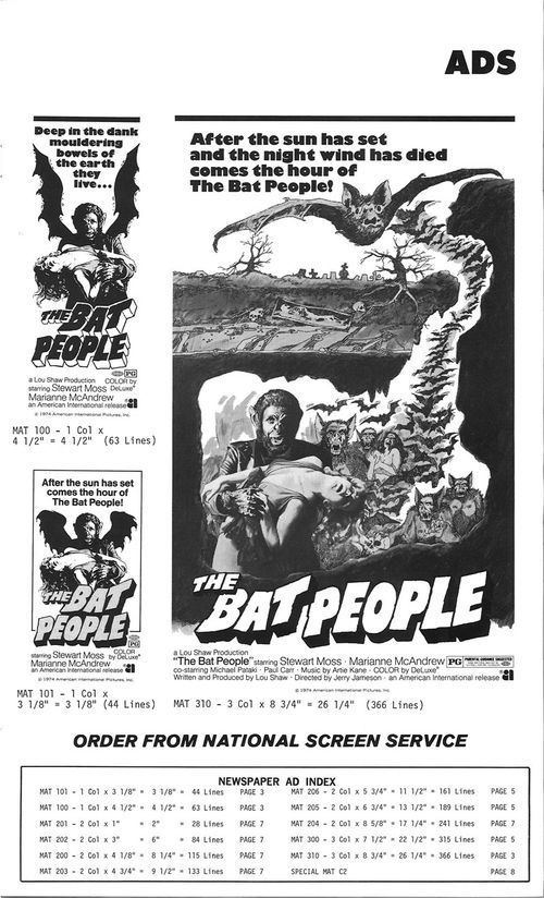 The Bat People The Bat People 1974 Pressbook From Zombos Closet