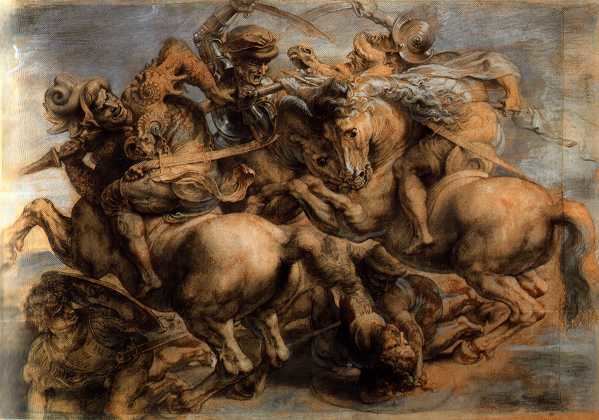 The Battle of Anghiari (painting) Paintings in the Louvre Museum Paris by Rubens and Leonardo da Vinci