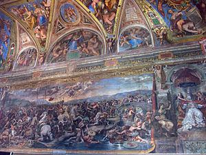 The Battle of the Milvian Bridge (Giulio Romano) httpsuploadwikimediaorgwikipediacommonsthu