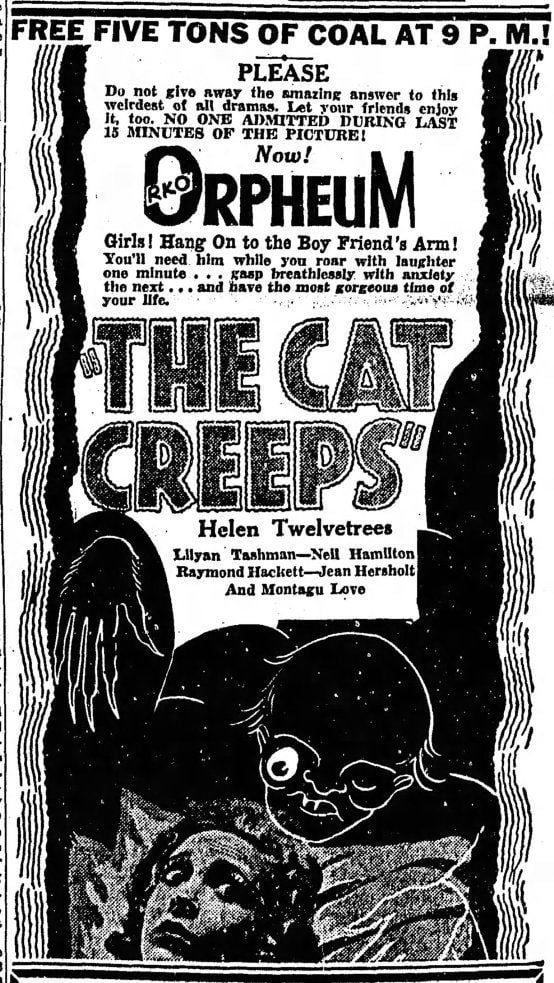 The Cat Creeps The Cat Creeps 1930 Universals Mostly Lost Dark House