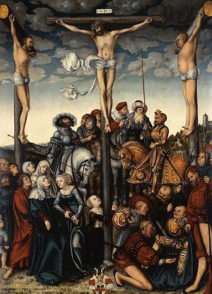 The Crucifixion (Cranach) httpsuploadwikimediaorgwikipediacommonsthu