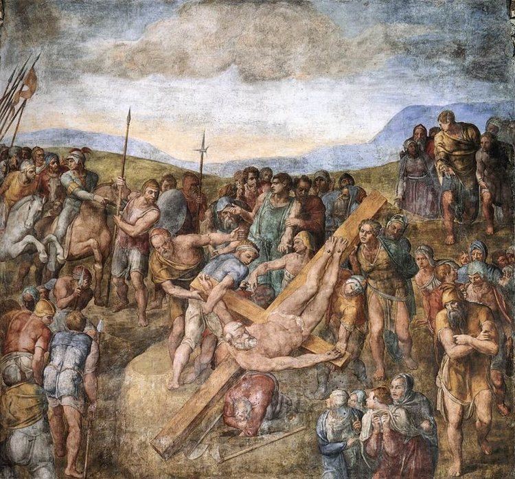 The Crucifixion of St. Peter (Michelangelo) Martyrdom of St Peter by Michelangelo