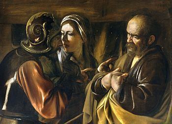 The Denial of Saint Peter (Caravaggio) httpsuploadwikimediaorgwikipediacommonsthu