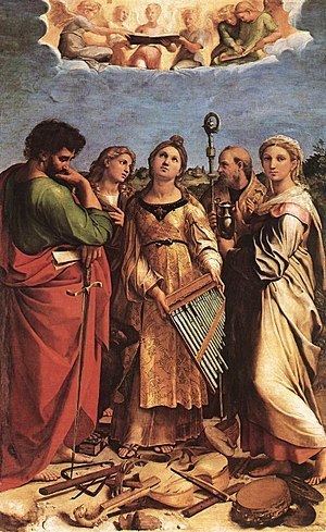 The Ecstasy of St. Cecilia (Raphael) httpsuploadwikimediaorgwikipediacommonsthu