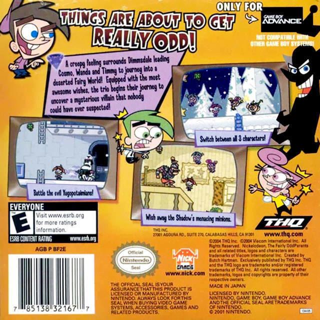 The Fairly OddParents: Shadow Showdown The Fairly OddParents Shadow Showdown Box Shot for Game Boy Advance