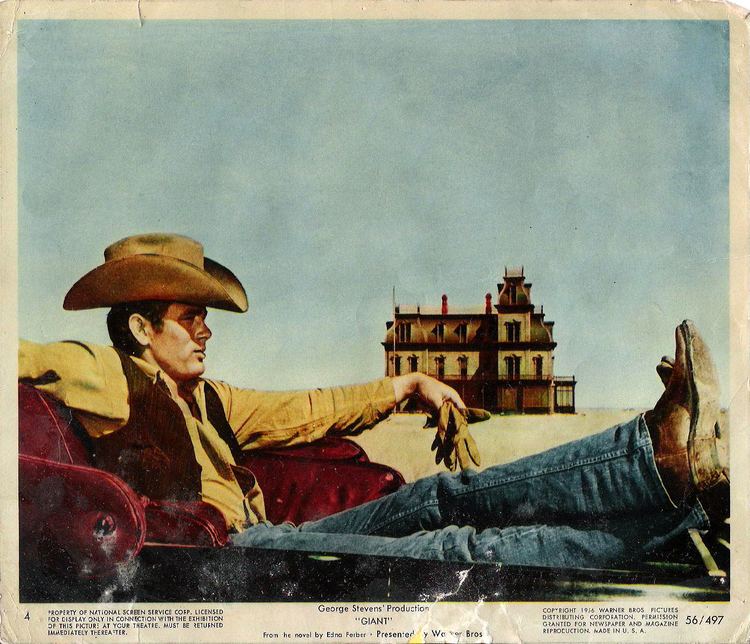 The First Texan movie scenes This iconic image above of James Dean as Jett Rink coolly stretched out in front of the Reata Ranch house in George Stevens 1956 masterpiece Giant was 