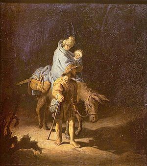 The Flight into Egypt (Rembrandt, 1627) httpsuploadwikimediaorgwikipediacommonsthu
