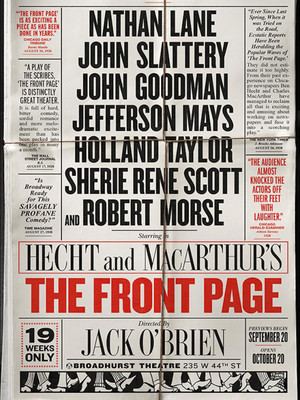 The Front Page The Front Page at Broadhurst Theater New York NY tickets