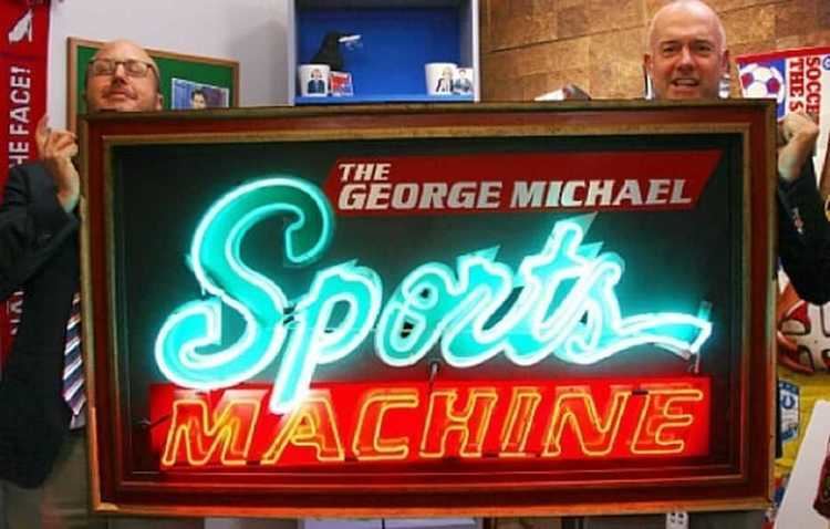 The George Michael Sports Machine George Michael Sports Machine39 sign finds a home on set of new