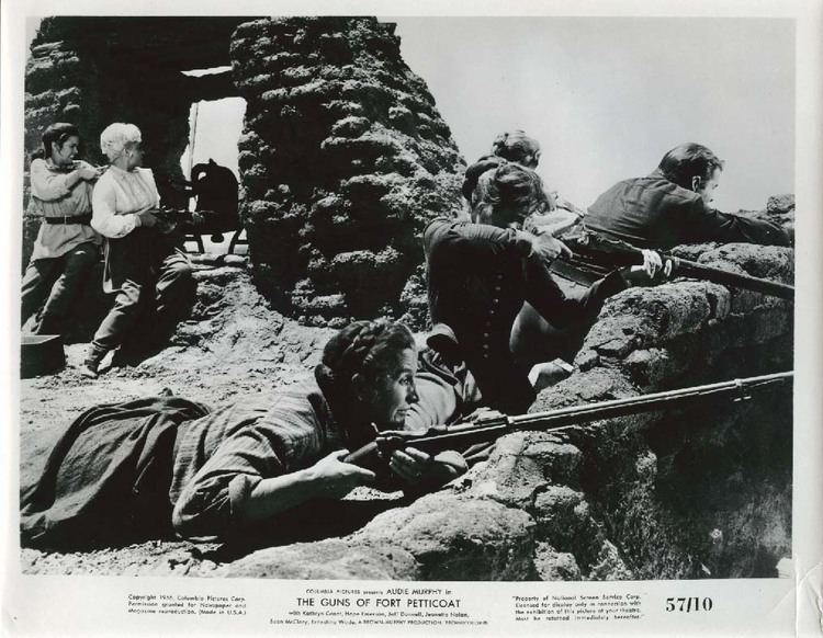 The Guns of Fort Petticoat Women shooting rifles The Guns of Fort Petticoat 8x10 1957