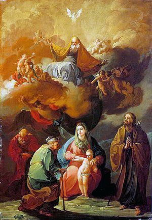 The Holy Family with Saint Joachim and Saint Anne Before the Eternal Glory httpsuploadwikimediaorgwikipediacommonsthu