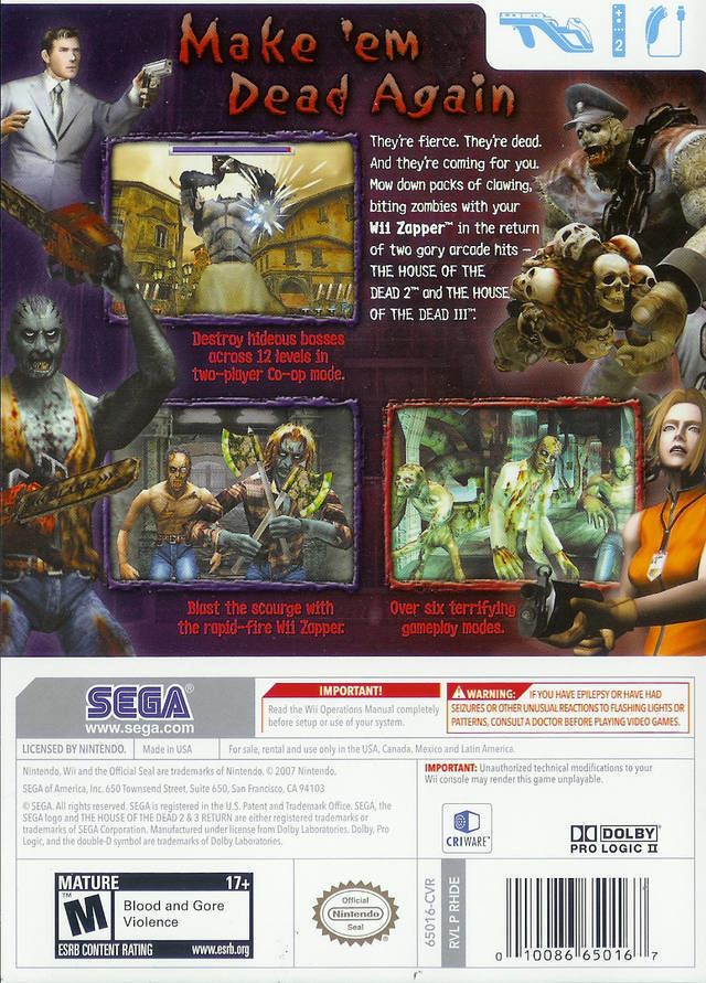 the house of the dead 2 and 3 return iso