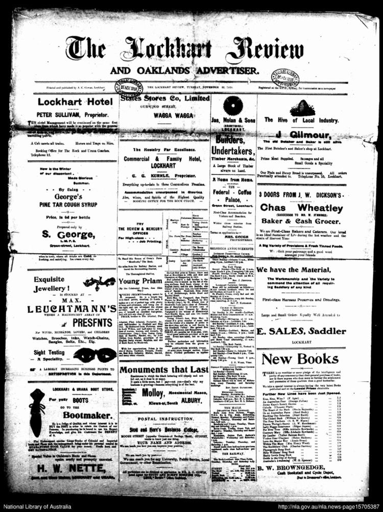 The Lockhart review and Oaklands advertiser