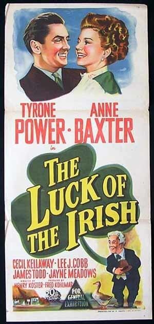 The Luck of the Irish (1948 film) THE LUCK OF THE IRISH Original Daybill Movie poster Tyrone Power