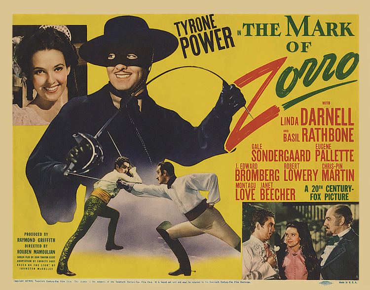 The Mark of Zorro (1940 film) Fred Cavens Brothers Ink Productions
