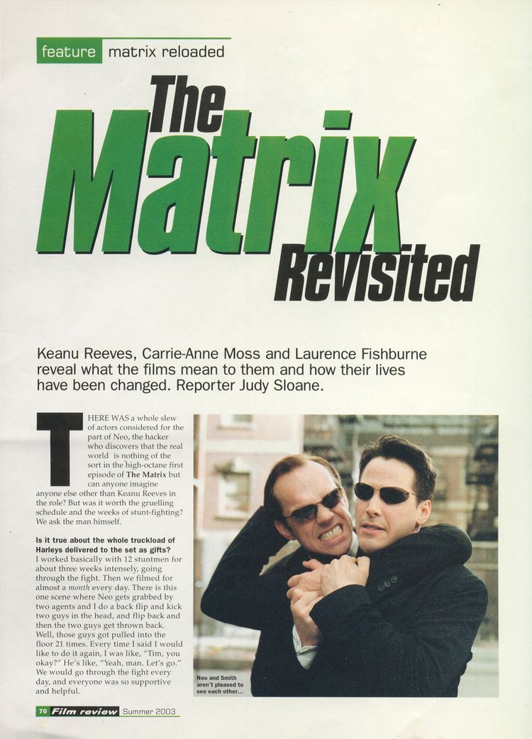 The Matrix Revisited The Matrix Revisited WINM Keanu Reeves Articles Interviews