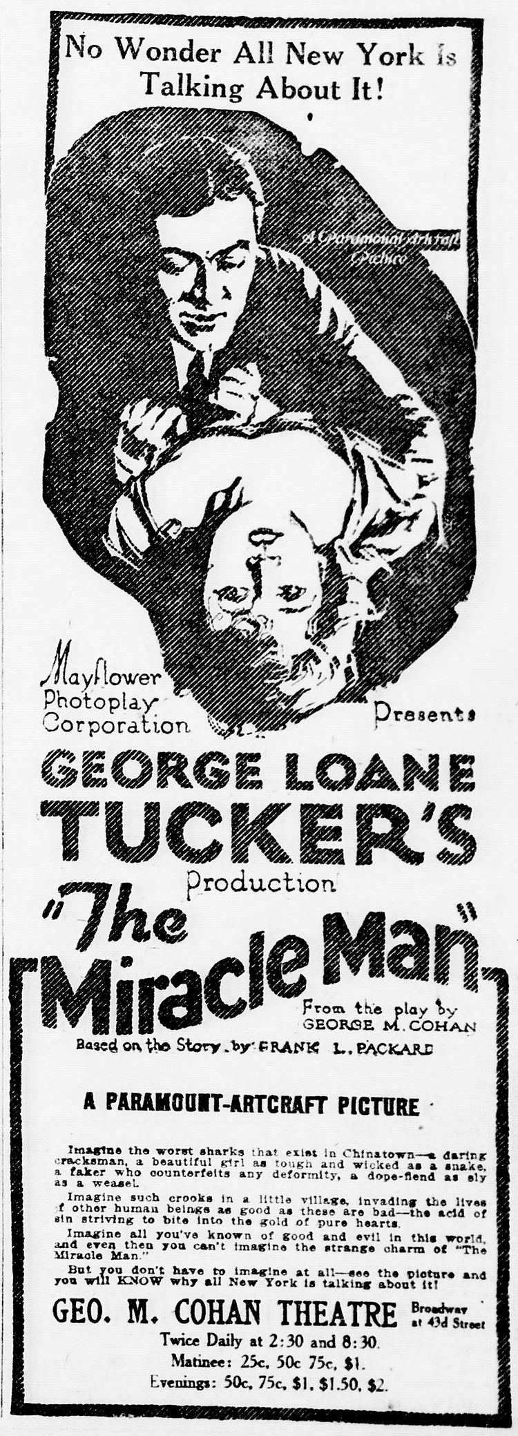 The Miracle Man (1919 film) FileThe Miracle Man 1919 newspaperadjpg Wikimedia Commons