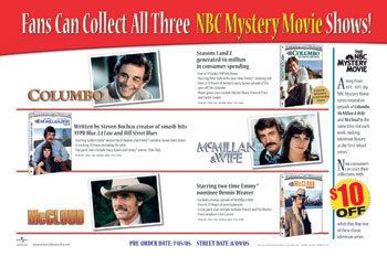 The NBC Mystery Movie Site News DVD news NBC Mystery Movie Promotion For Columbo McCloud