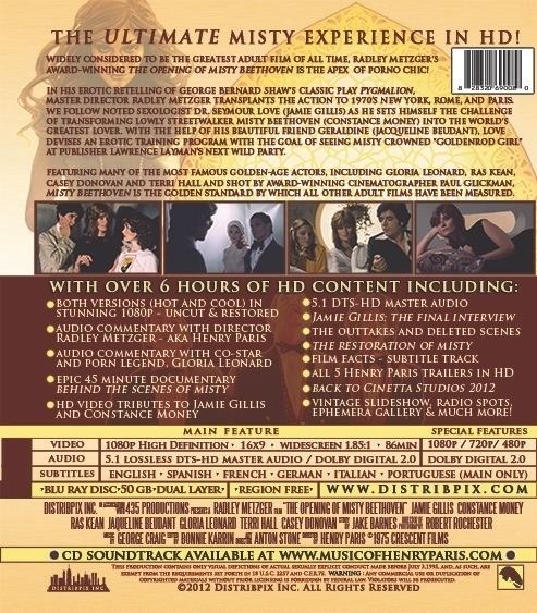 The back cover of the Bluray Disc of the 1976 film "The Opening of Misty Beethoven"